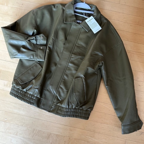 NEW Pretty Garden Vegan Bomber Jacket, L, P1351 - Picture 6 of 7